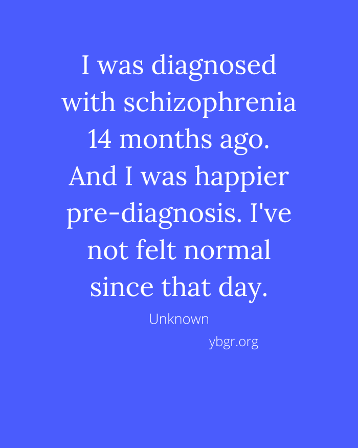 Quote 1 - I was diagnosed with schizophrenia