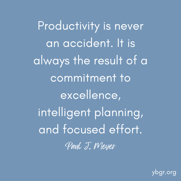 Quote 1 - Productivity is never an accident.