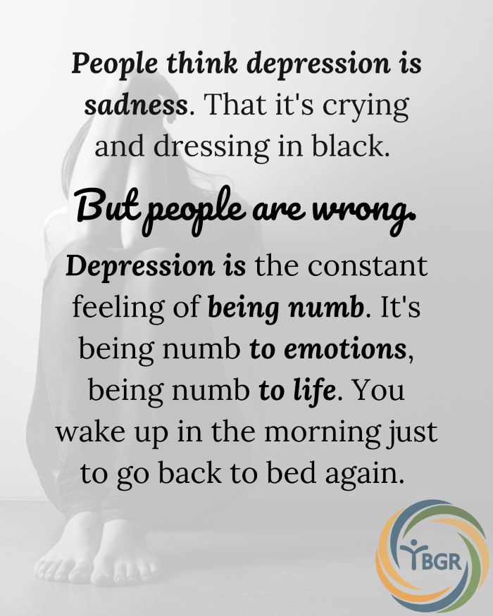 Quote 3 - People think depression is sadness