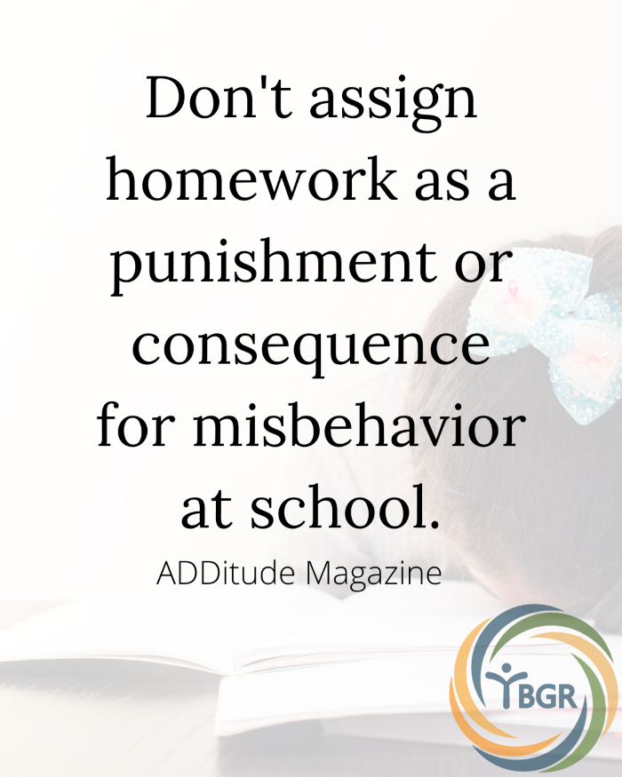 Quote 10 - Don't assign homework as a punishment or consequence
